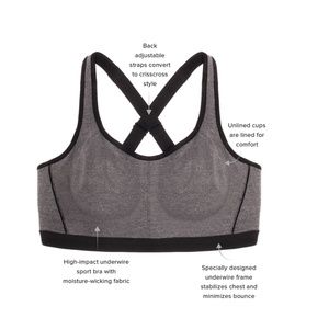 Wacoal Brandi Sport underwire 34DDD Gray Heather